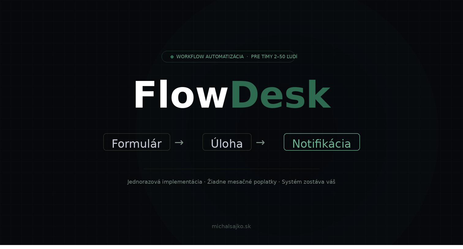 FlowDesk — Formulár → Úloha → Notifikácia